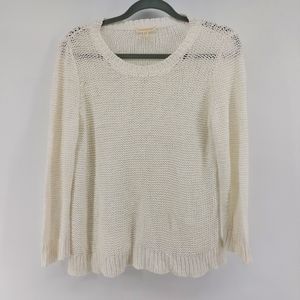 Eileen Fisher Cotton Polyamide Linen Blend Crew Neck Boxy Sweater